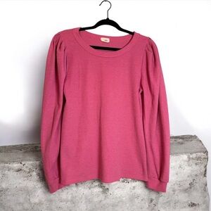 BiBi Pink Waffle Knit Long Sleeve Top Small